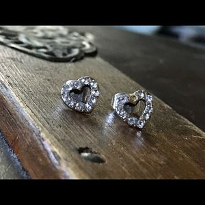 Rhinestone Heart Earrings - FREE WITH PURCHASE